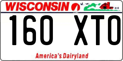WI license plate 160XTO