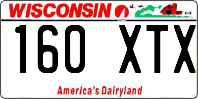 WI license plate 160XTX