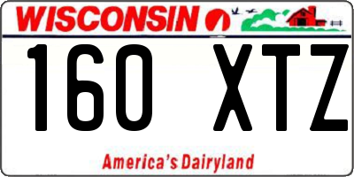 WI license plate 160XTZ