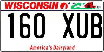 WI license plate 160XUB