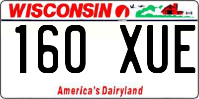 WI license plate 160XUE