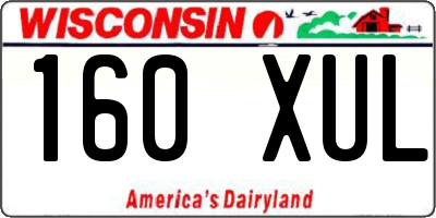 WI license plate 160XUL