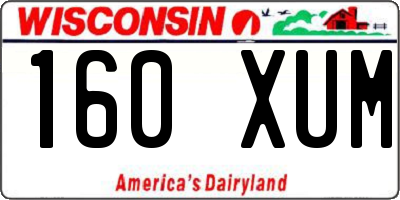 WI license plate 160XUM