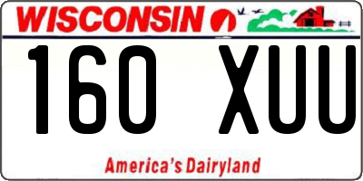 WI license plate 160XUU