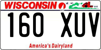 WI license plate 160XUV