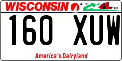 WI license plate 160XUW