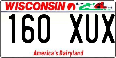 WI license plate 160XUX