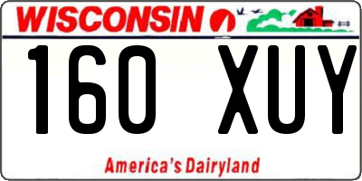 WI license plate 160XUY