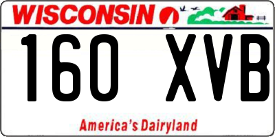 WI license plate 160XVB