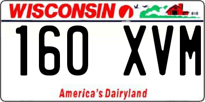WI license plate 160XVM