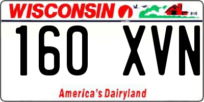 WI license plate 160XVN