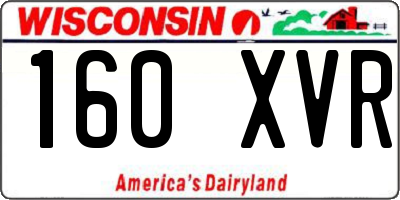 WI license plate 160XVR
