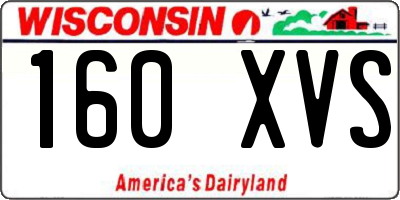 WI license plate 160XVS