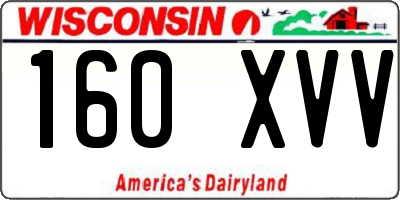 WI license plate 160XVV