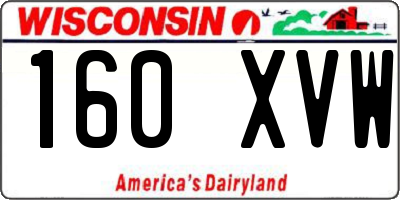 WI license plate 160XVW
