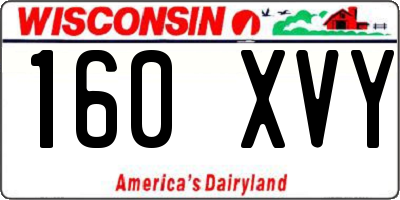 WI license plate 160XVY