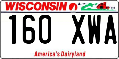 WI license plate 160XWA