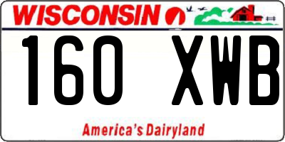 WI license plate 160XWB