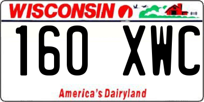 WI license plate 160XWC