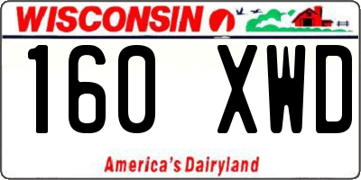 WI license plate 160XWD