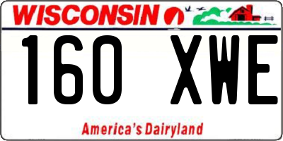 WI license plate 160XWE