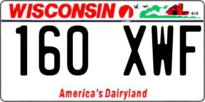 WI license plate 160XWF