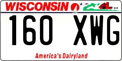 WI license plate 160XWG