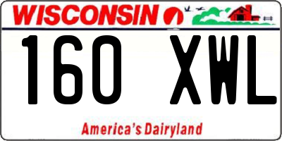 WI license plate 160XWL