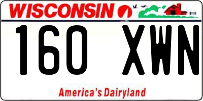 WI license plate 160XWN