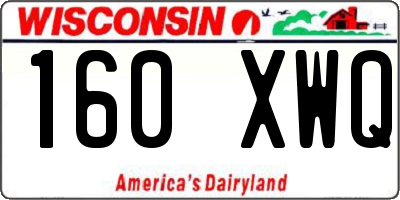 WI license plate 160XWQ