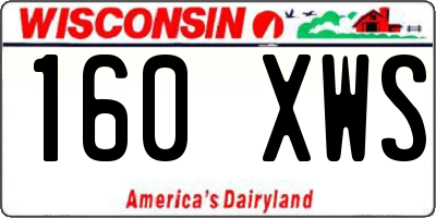 WI license plate 160XWS