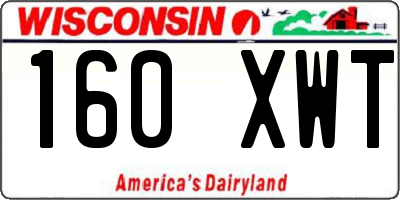 WI license plate 160XWT