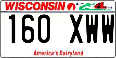 WI license plate 160XWW