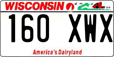 WI license plate 160XWX