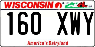 WI license plate 160XWY