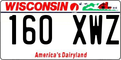 WI license plate 160XWZ