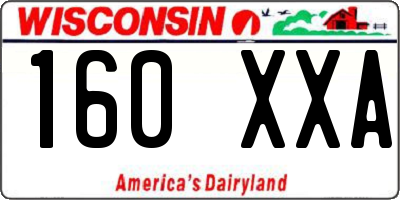 WI license plate 160XXA