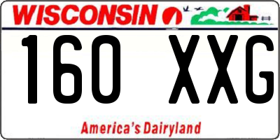 WI license plate 160XXG