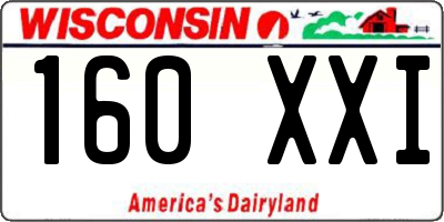 WI license plate 160XXI