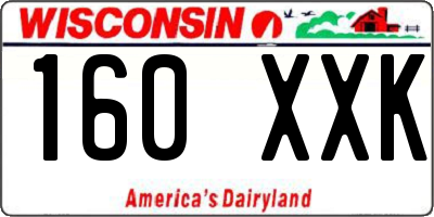 WI license plate 160XXK