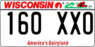 WI license plate 160XXO