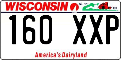 WI license plate 160XXP