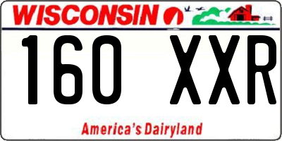 WI license plate 160XXR