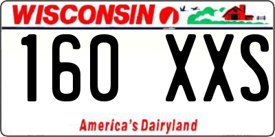 WI license plate 160XXS