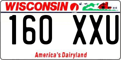 WI license plate 160XXU