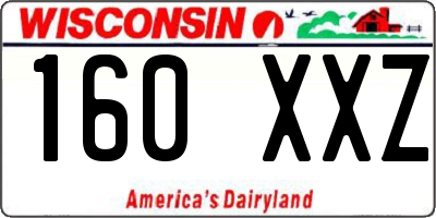 WI license plate 160XXZ