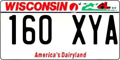 WI license plate 160XYA