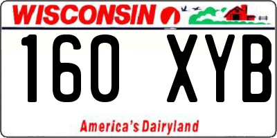 WI license plate 160XYB