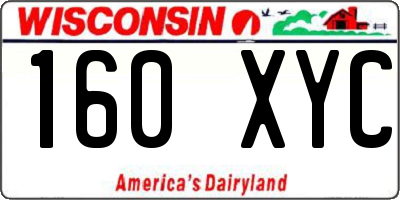 WI license plate 160XYC