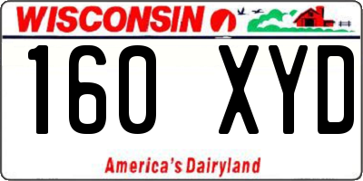 WI license plate 160XYD